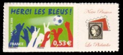 Merci les Bleus tirage autoadhésif - 0.53€ multicolore logo privé (notre passion)