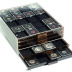 Médaillier numismatique MB tiroir de 20 cases carrées pour monnaies sous capsules Quadrum