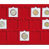 Plateau numismatique GRANDE VALISE de 15 cases carrées pour monnaies sous capsules Quadrum