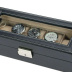 Coffret-vitrine ensimili cuir noir de haute qualité pour 5 montres