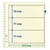 Feuilles neutres LINDNER-T MIX3 1 bande de 76 x 233 mm et 2 bandes de 77 x 233 mm - paquet de 10 feuilles