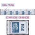 Haut de feuille numéroté Marianne l'Engagée - 5 timbres Europe gommés surchargés 