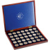 Coffret numismatique VOLTERRA Uno de luxe façon acajou pour 35 pièces de 2 euros sous capsules