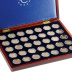 Coffret numismatique VOLTERRA Uno de luxe façon acajou pour 35 pièces de 2 euros sous capsules