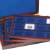 Coffret numismatique VOLTERRA Trio de luxe façon acajou de 36 cases carrées pour monnaies jusqu'à 66 mm