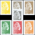 Série courte Marianne l'engagée tirage gommé non dentelé 2018 - 7 timbres multicolore provenant du coffret salon 2018