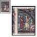 Variété timbre - Les marchands de fourrures Vitrail de Chartres - gros décalage des couleurs et piquage à cheval 