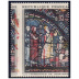 Variété timbre - Les marchands de fourrures Vitrail de Chartres - gros décalage des couleurs et piquage à cheval