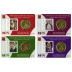 Lot de 4 StampCoincards Vatican 2017 CC série n°14 a n°17 pièces 50 cents Armoiries du pape François et timbres