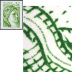 Timbre grand format 40 ans du type Sabine de 1977 - 5  vert provenant du feuillet