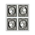Tête bêche de 4 timbres 170 ans type Cérès à 0.88 € provenant du bloc de 20 timbres