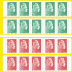 Paire Marianne l'Engagée 2018 tirage autoadhésif - TVP lettre verte et prioritaire provenant de carnet de 10 timbres