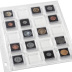 Feuilles numismatiques ENCAP de 20 cases carrées pour monnaies sous capsules Quadrum Mini - paquet de 2 feuilles