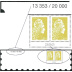 Paire Marianne l'Engagée 2021 - 7.00€ bistre-jaune provenant du bloc datée et numérotée