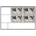 Croix-Rouge - Pour nos blessés - 1f + 2f marron-foncé bloc de 4 timbres en coin de feuille datée 1940