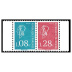 Paire Horizontale timbres Marianne de Béquet 2021 - petit format 1.28€ et 1.08€ multicolore provenant du carnet 2