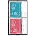 Paire Verticale timbres Marianne de Béquet 2021 - petit format 1.28€ et 1.08€ multicolore provenant du carnet 2