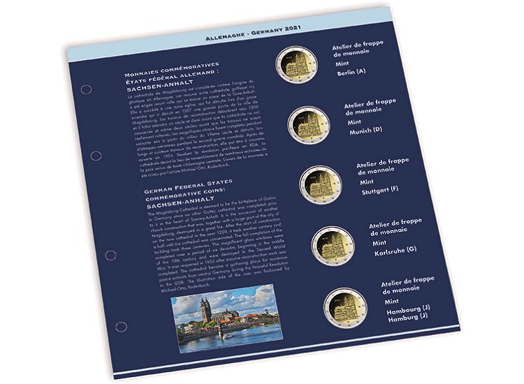 Feuilles annuelles préimprimées numismatiques NUMIS pour 2 euros  commémoratives