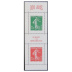 Paire timbres Semeuse de Camée 2022 - grand format 2.32€ et 2.86€ multicolore provenant du carnet