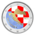 2 euros Croatie 2023 UNC en couleur type C - Carte de la république Croate