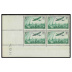Avion survolant Paris - 85c vert-clair bloc de 4 timbres en coin de feuille datée 1935