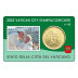 Lot de 4 StampCoincards Vatican 2022 CC série n°40 à n°43 pièces 50 cents Armoiries du pape François et timbres 3
