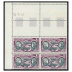 Hélène Boucher et Maryse Hilsz - 10.00f violet et noir bloc de 4 timbres en coin de feuille datée 1972