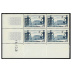 Nancy place Stanislas - 25f bleu bloc de 4 timbres en coin de feuille datée 1949