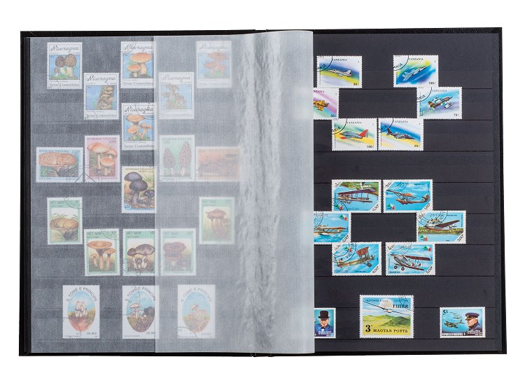 Classeur ELEGANT pour timbres avec 60 pages noires, 230 x 305 mm, bleu