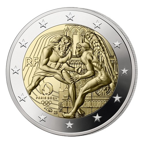 2 euros commémorative FRANCE 2021 - Jeux Olympiques Paris 2024 - Brillant  Universel - Pièce seule