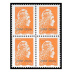 Lot Bloc de 4 Série Marianne l'engagée surchargée 2024 - 4 timbres provenant de feuilles gommés 2