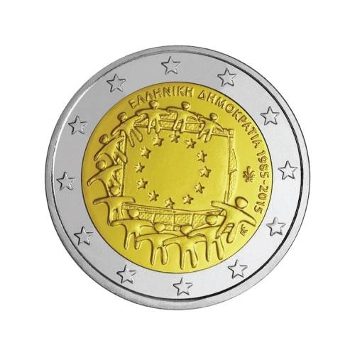 2 Euros commémorative Grèce 30 ans Drapeau Européen 2015 