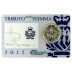 Stampcoincard Saint-Marin pièce 1 euro 2012 CC et timbre 0.60 embleme - Série touristique verso fond blanc