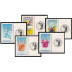 Série timbres de message Festif tirage gommé - 5 timbres TVP 20g - lettre prioritaire multicolore logo Cérès