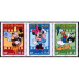 Triptyque fête du timbre Mickey 2004 - 0.50€ multicolore provenant de carnet